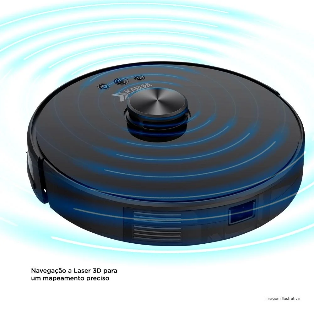 robo aspirador de po kabum smart 700 preto navegacao